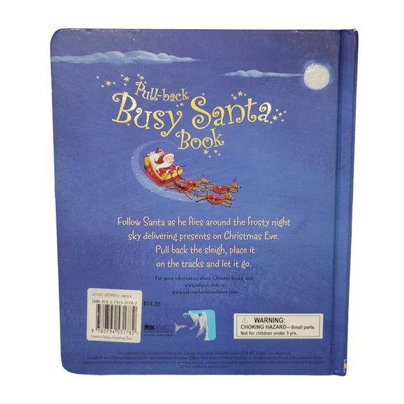 Usborne pul back busy santa book christmas sleigh 4 tracks hard back book - Picture 4 of 4